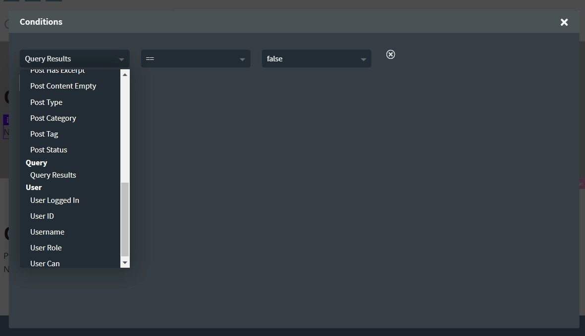 Query has results